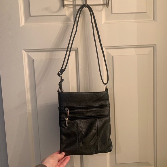 Black Leather Crossbody Bag - Picture 3 of 4